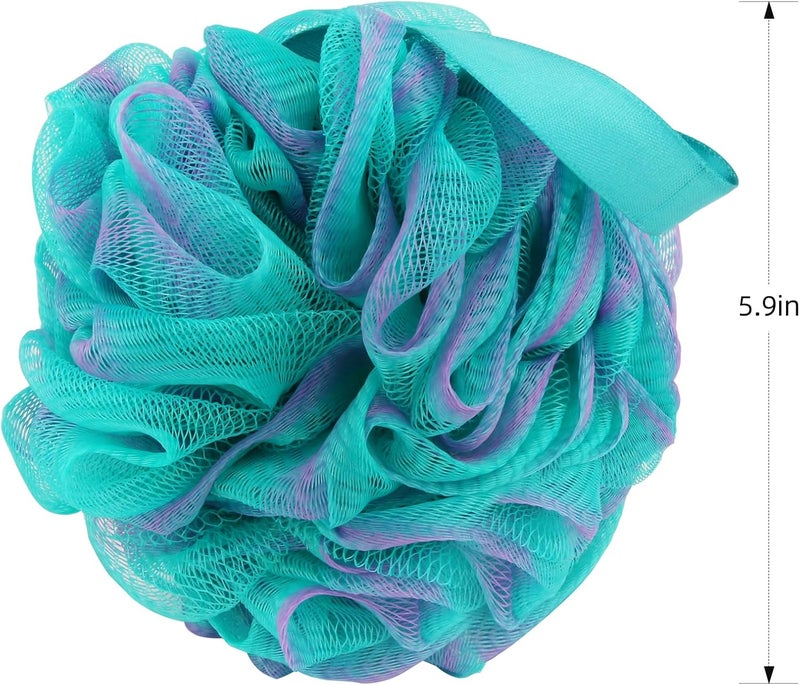 F-U Store Loofah Sponge Shower Loofahs 70g Bath Sponges Mesh Balls 4 Multi Color for Body Scrubber Exfoliator Wash Back Scrubbers Bathroom Men Women 4 Pack Cleaning Bathing Accessories - Image 3